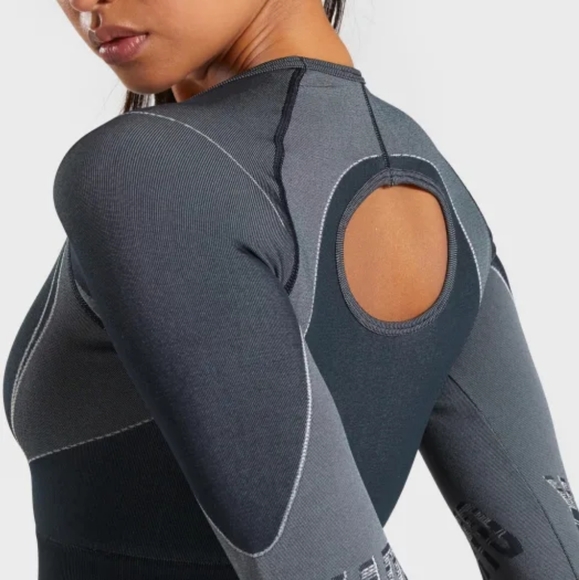 Gymshark Turbo Seamless Crop Top Black - Picture 5 of 6